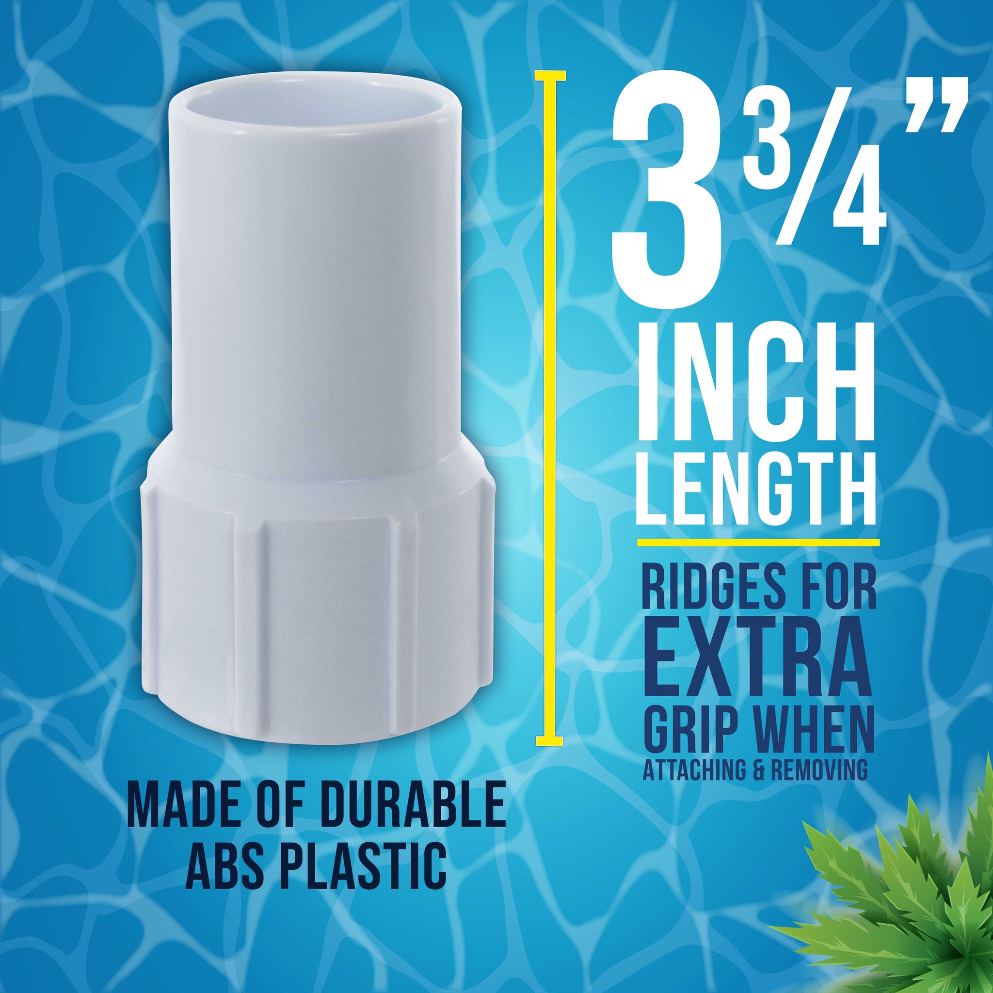 1-1/2" Pool Hose Cuff, 2 Pack - Swimming Pool Replacement Cuff for Spiral-Wound Vacuum Hoses - Threaded Cuff, Repair Hose Ends