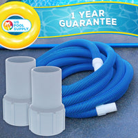 1-1/2" Pool Hose Cuff, 2 Pack - Swimming Pool Replacement Cuff for Spiral-Wound Vacuum Hoses - Threaded Cuff, Repair Hose Ends