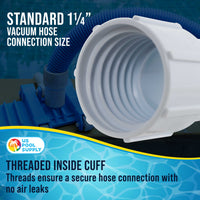 1-1/4" Pool Hose Cuff, 2 Pack - Swimming Pool Replacement Cuff for Spiral-Wound Vacuum Hoses - Threaded Cuff, Repair Hose Ends
