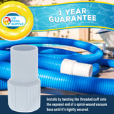 1-1/4" Pool Hose Cuff, 2 Pack - Swimming Pool Replacement Cuff for Spiral-Wound Vacuum Hoses - Threaded Cuff, Repair Hose Ends