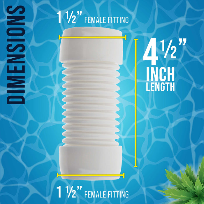 Hose Connector Adapter, 1.5" Female to Female Fitting - Connects Male Cuff Vacuum Hose Sections, Automatic Pool Cleaners - Replacement Compatible Pentair Kreepy Krauly K21241B