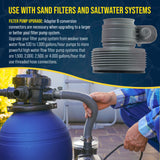 Pool Hose Adapter B Conversion 1.25" to 1.5" Hose Connector with Clamps, Pack of 2 - Above Ground Replacement Compatible with Intex Pool Filter Pumps, Sand Filters, Saltwater Systems