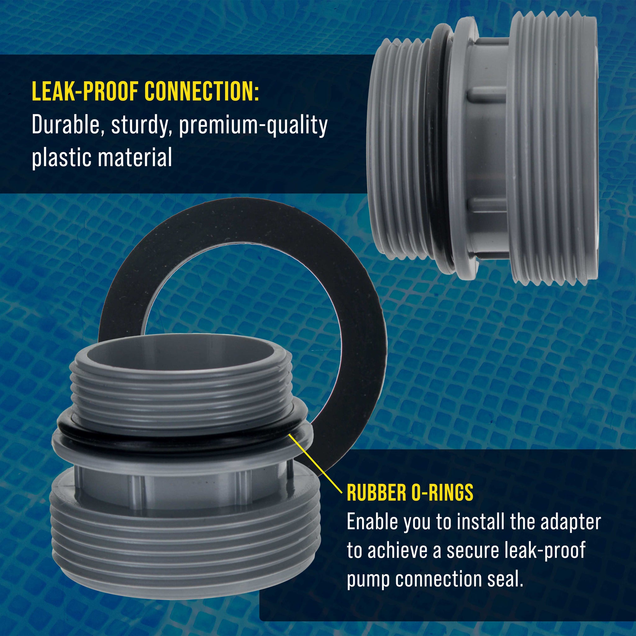 Pool Hose 40mm to 1.5" Hose Conversion Adapters 4560, Pack of 4 - Above Ground Replacement Kit Compatible with Intex, Hayward, Coleman Pool Filter Pump Hose Connector