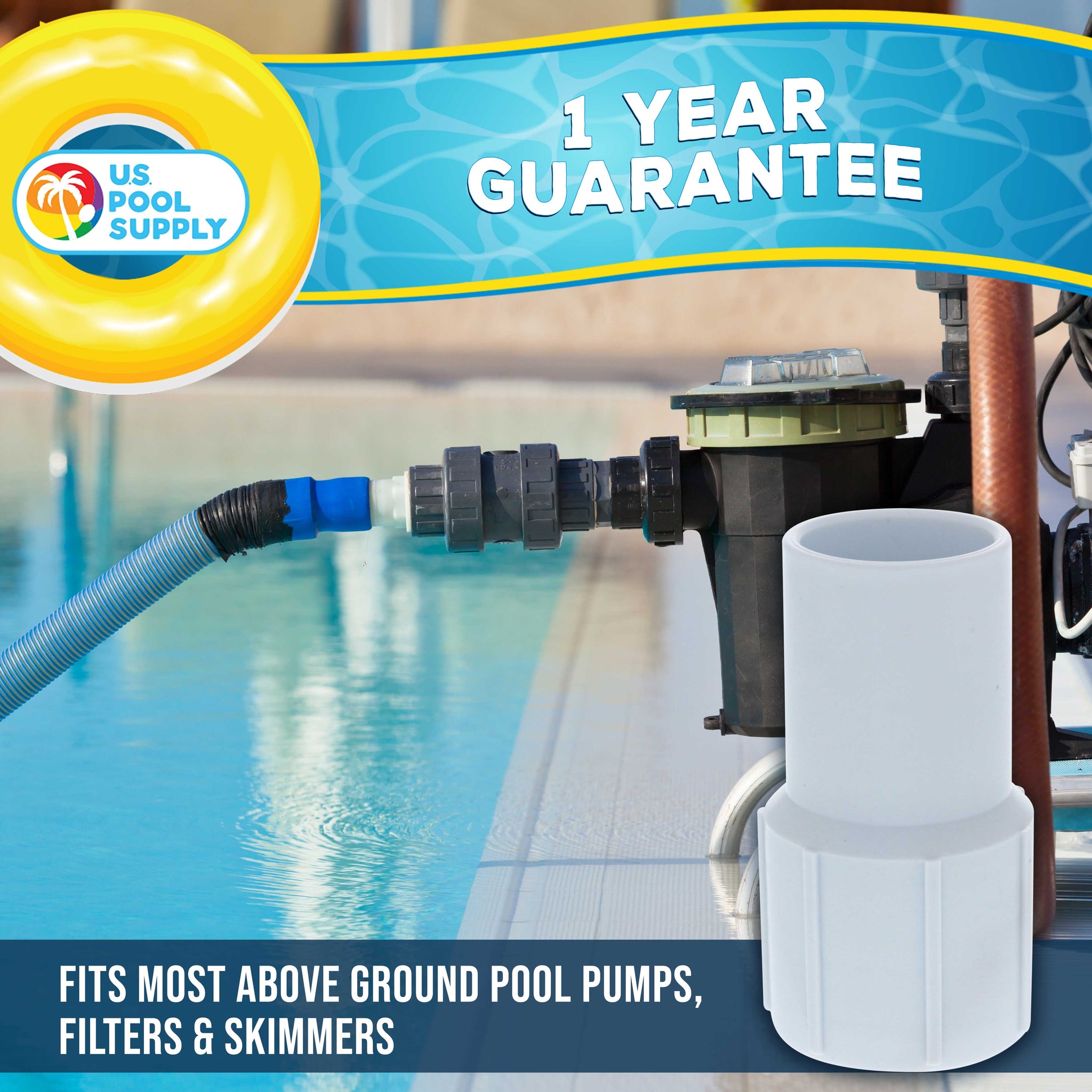 Replacement Universal Combo Hose Adapter, 1-1/4" or 1-1/2", 3 Pack - Fits Above-Ground Pool Pump, Filter, Skimmer - Compatible with Hayward SPX1091Z7 or SPX1091Z4, Chlorine Feeders
