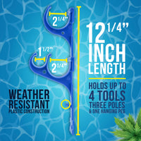 Set of 2 Plastic Pool Hangers for Telescopic Poles - Store Poles with Nets, Vacuums, Hoses & Attachments