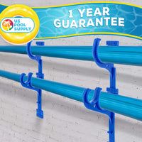 Set of 2 Plastic Pool Hangers for Telescopic Poles - Store Poles with Nets, Vacuums, Hoses & Attachments