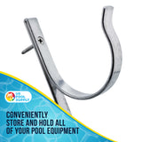 Set of 2 Aluminum Pool Hangers for Telescopic Poles - Store Poles with Nets, Vacuums, Hoses & Attachments