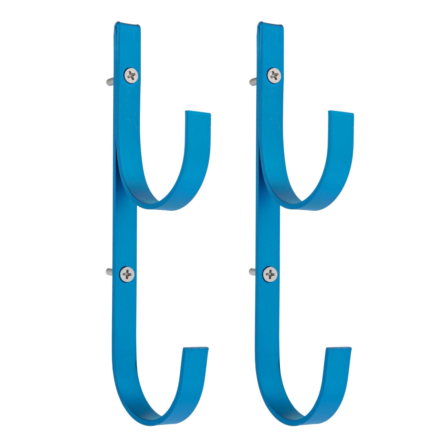Set of 2 Blue Aluminum Pool Hangers for Telescopic Poles - Store Poles with Nets, Vacuums, Hoses & Attachments - Organize Swimming Pool Area, Accessory Equipment