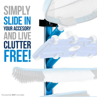 Pool Cleaning Accessory Organizer and Holder Rack - Store Poles, Brushes, Nets, Vacuums - Caddy Hanger for Swimming Pool Spa Attachment Accessories