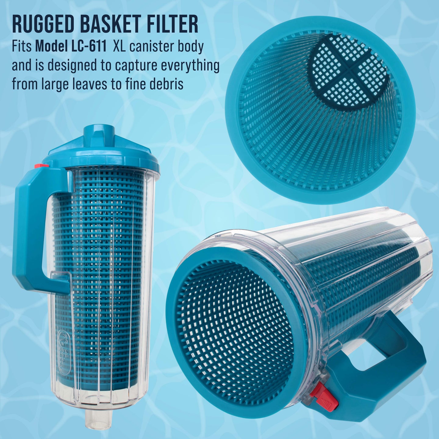 Pool Leaf Canister Replacement XL Filter Basket Part Only - Fits USP LC-611 XL Heavy Duty Inline 3-in-1 Filtration Pool Leaf Catcher