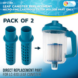 Pool Leaf Canister Replacement Micro-Fine Cartridge Filter Holder Part Only, Pack of 2 - Fits USP LC-610 Standard Heavy Duty Inline 3-in-1 Filtration Pool Leaf Catcher - Filter Rod