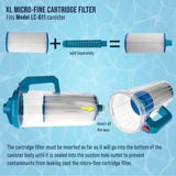 Pool Leaf Canister Replacement XL Micro-Fine Cartridge Filter Part Only, Pack of 2 - Fits USP LC-611 XL Heavy Duty Inline 3-in-1 Filtration Pool Leaf Catcher