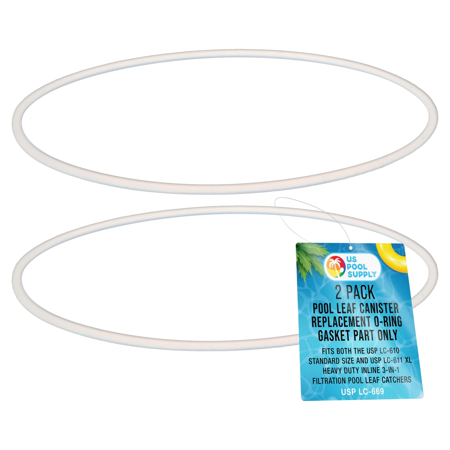 Pool Leaf Canister Replacement O-Ring Gasket Part Only, Pack of 2 - Fits Both the USP LC-610 Standard Size and USP LC-611 XL Heavy Duty Inline 3-in-1 Filtration Pool Leaf Catchers