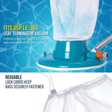 Fine Mesh Filter Bags for Leaf Vacuum Pool Cleaners, 2 Pack - Large 16" x 20" Replacement Net Bags, Holds Leaves Debris Universal Fit