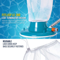 Fine Mesh Filter Bags for Leaf Vacuum Pool Cleaners, 2 Pack - Large 16" x 20" Replacement Net Bags, Holds Leaves Debris Universal Fit