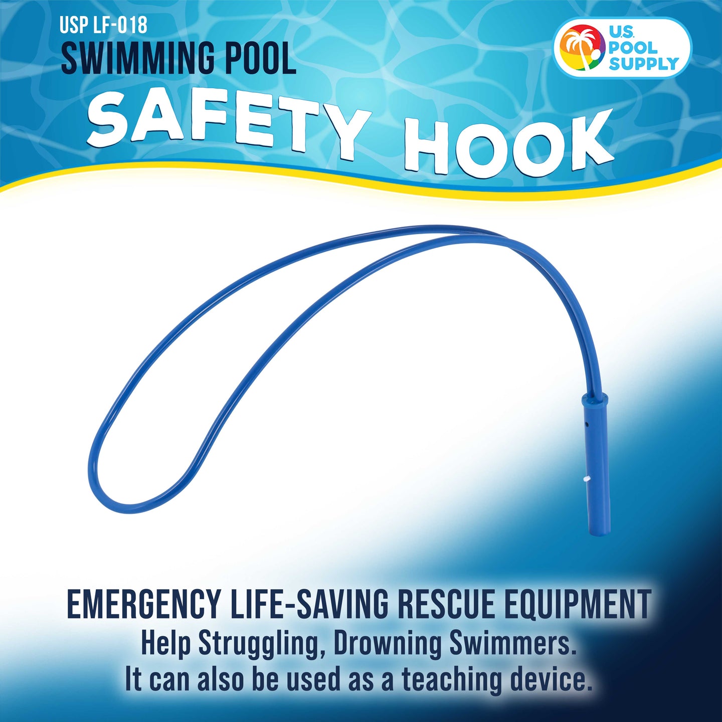 Swimming Pool Safety Hook - Emergency Life-Saving Rescue Equipment, Help Struggling, Drowning Swimmers, Teaching Preserver - Aluminum