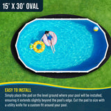 Ground Shield 15-Foot x 30-Foot Oval Heavy Duty Pool Liner Pad for Above Ground Swimming Pools, Protects Pool Liner Prevents Puncture