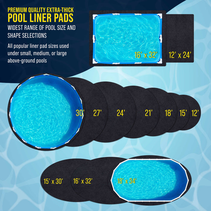 U.S. Pool Supply Armour Shield 15-Foot x 30-Foot Oval Heavy Duty Pool Liner Pad for Above Ground Swimming Pools, Protects Pool Liner Prevents Puncture