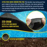 12-Foot x 24-Foot Rectangle Heavy Duty Pool Liner Pad for Above Ground Swimming Pools - Protects Pool Liner, Prevents Punctures