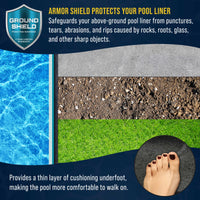 12-Foot x 24-Foot Rectangle Heavy Duty Pool Liner Pad for Above Ground Swimming Pools - Protects Pool Liner, Prevents Punctures