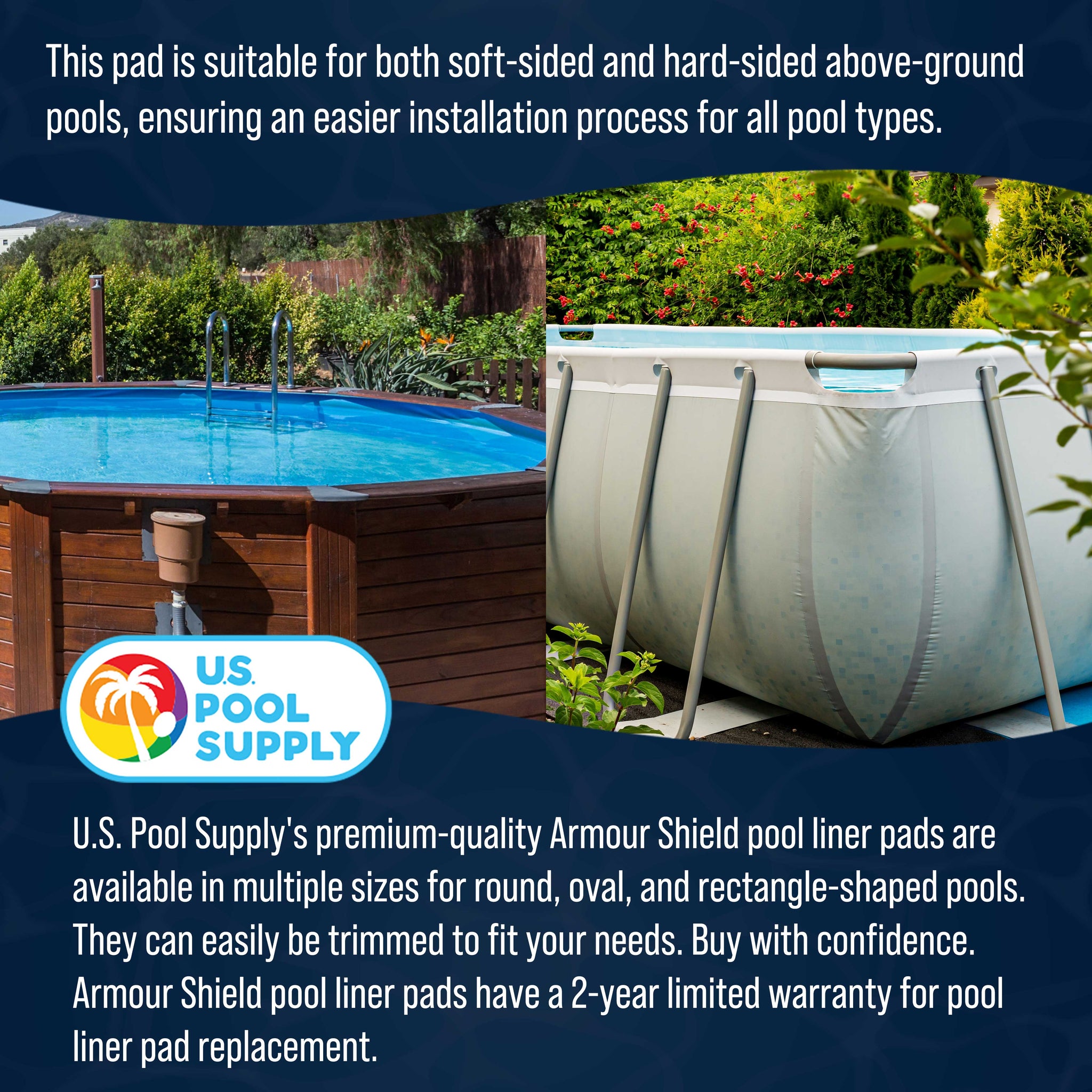 12-Foot x 24-Foot Rectangle Heavy Duty Pool Liner Pad for Above Ground Swimming Pools - Protects Pool Liner, Prevents Punctures
