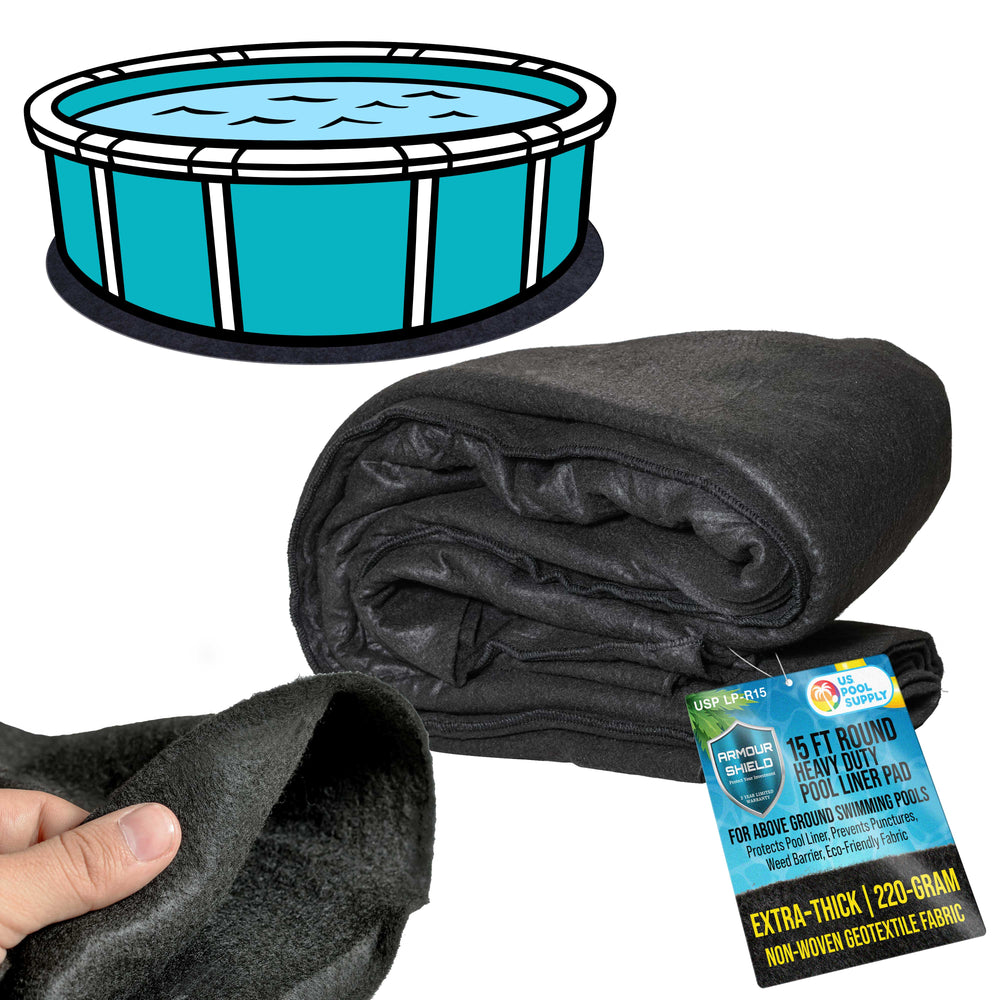 U.S. Pool Supply Armour Shield 15-Foot Round Heavy Duty Pool Liner Pad for Above Ground Swimming Pools - Protects Pool Liner, Prevents Punctures, Weed Barrier, Eco-Friendly Fabric