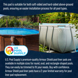 16-Foot x 32-Foot Rectangle Heavy Duty Pool Liner Pad for Above Ground Swimming Pools - Protects Pool Liner, Prevents Punctures