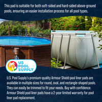 16-Foot x 32-Foot Rectangle Heavy Duty Pool Liner Pad for Above Ground Swimming Pools - Protects Pool Liner, Prevents Punctures