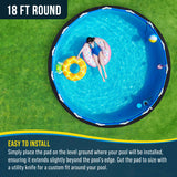18-Foot Round Heavy Duty Pool Liner Pad for Above Ground Swimming Pools - Protects Pool Liner, Prevents Punctures Weed Barrier Fabric
