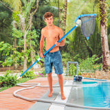 Heavy Duty 18" Swimming Pool Leaf Skimmer Rake with Deep Double-Stitched Net Bag - Strong Aluminum Frame