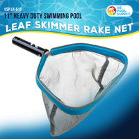 11" Swimming Pool, Spa Leaf Skimmer Rake Net - 11" Deep Ultra Fine Mesh Netting Bag Basket, Strong Aluminum Frame, Inclined Lip