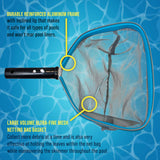 11" Swimming Pool, Spa Leaf Skimmer Rake Net - 11" Deep Ultra Fine Mesh Netting Bag Basket, Strong Aluminum Frame, Inclined Lip
