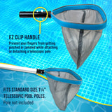 11" Swimming Pool, Spa Leaf Skimmer Rake Net - 11" Deep Ultra Fine Mesh Netting Bag Basket, Strong Aluminum Frame, Inclined Lip