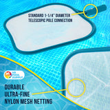 Professional Swimming Pool Leaf Skimmer Net - Ultra Fine Mesh Netting, Clean Remove Fine Debris - Maintenance Cleaning Pools, Spas, Ponds