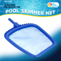 Professional Heavy Duty Large 15" x 16" Swimming Pool Leaf Skimmer Net - Fine Mesh Netting, Easy Scoop Edge - Fits Standard Swimming Pool Poles