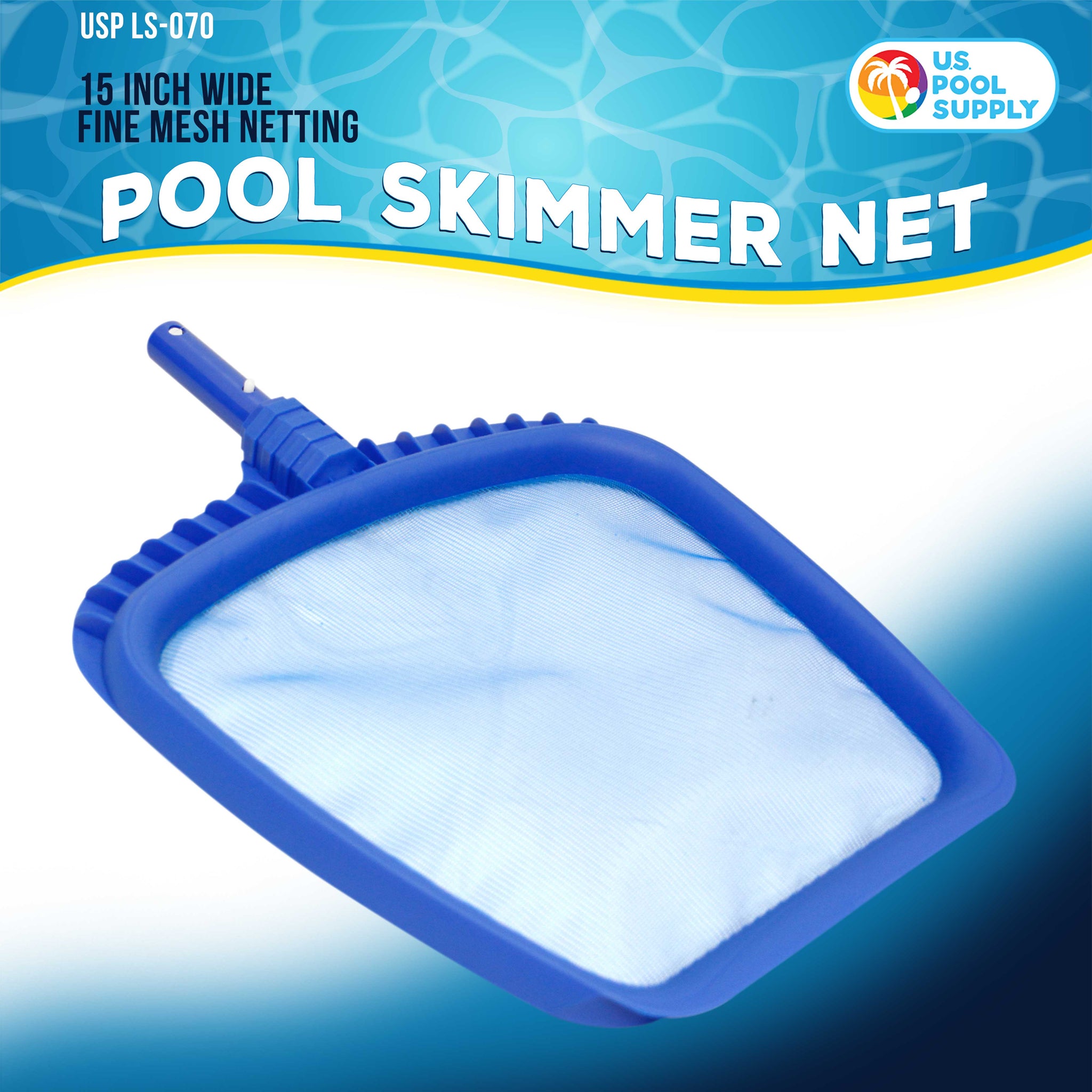 Professional Heavy Duty Large 15" x 16" Swimming Pool Leaf Skimmer Net - Fine Mesh Netting, Easy Scoop Edge - Fits Standard Swimming Pool Poles