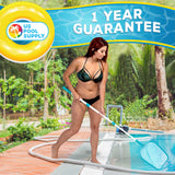 U.S. Pool Supply® Economy Pool Leaf Skimmer Net with Adjustable 4 Foot Telescopic Pole