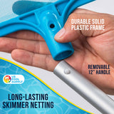 Professional Spa, Hot Tub, Pool Hand Leaf Skimmer Net, 26" Long with 12" Aluminum Pole - Fine Mesh Netting, Cleanout Leaves, Debris