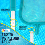 Swimming Pool 5 Foot Leaf Skimmer Net with 5 Aluminum Pole Sections - Fine Mesh Netting for Fast Cleaning of Debris - 60" Long, Above & In-ground Pool