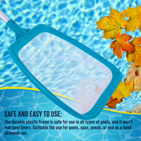 Professional Spa, Hot Tub, Pool Hand Leaf Skimmer Net, 17" Aluminum Pole - Ultra Fine Mesh Netting, Clean Fine Debris, Pond, Kid Pool