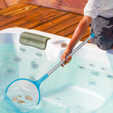 Spa, Hot Tub, Pond, Pool Hand Leaf Skimmer Net, 27" Long with Pole - Deep Ultra Fine Mesh Netting, Handheld Cleaning Finest Debris