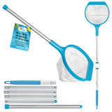 Spa, Hot Tub, Pond, Pool Leaf Skimmer Net, 17" & 48" Long Poles - Deep Ultra Fine Mesh Netting, Handheld Cleaning Clean Finest Debris