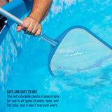 Spa, Hot Tub, Pool Hand Leaf Skimmer Net, 30" Long with Pole - Ultra Fine Mesh Netting, Handheld Pool Cleaning Net, Clean the Finest Debris, Leaves, Ponds - Small Above Ground