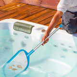 Spa, Hot Tub, Pool Hand Leaf Skimmer Net, 30" Long with Pole - Ultra Fine Mesh Netting, Handheld Pool Cleaning Net, Clean the Finest Debris, Leaves, Ponds - Small Above Ground