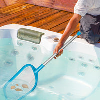 Spa, Hot Tub, Pool Hand Leaf Skimmer Net, 30" Long with Pole - Ultra Fine Mesh Netting, Handheld Pool Cleaning Net, Clean the Finest Debris, Leaves, Ponds - Small Above Ground