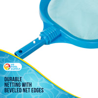 U.S. Pool Supply® Professional Heavy Duty Large 15" x 16" Swimming Pool Leaf Skimmer Net - Wide Mouth Scoop Design for Faster Cleaning, Easier Debris Pickup & Removal