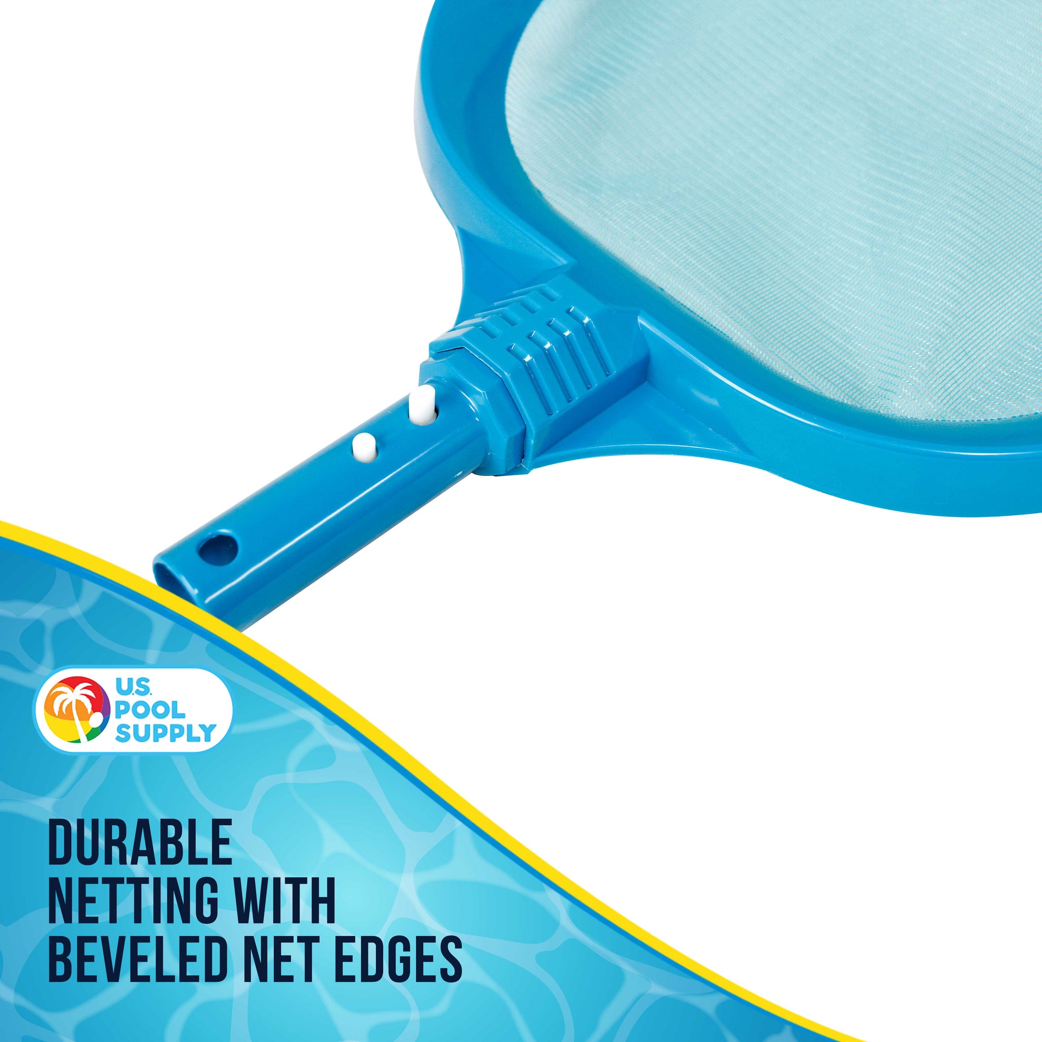 U.S. Pool Supply® Professional Heavy Duty Large 15" x 16" Swimming Pool Leaf Skimmer Net - Wide Mouth Scoop Design for Faster Cleaning, Easier Debris Pickup & Removal