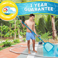 U.S. Pool Supply® Professional Heavy Duty Large 15" x 16" Swimming Pool Leaf Skimmer Net - Wide Mouth Scoop Design for Faster Cleaning, Easier Debris Pickup & Removal