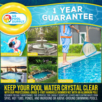Pool and Spa Skimmer Net with Pole, 30" Long Handheld Ultra-Fine Mesh Pool Skimmer Net - Hand Held Spa, Hot Tub, Pond Cleaning - 17" Pole Handle, Deep Leaf Netting, Scoop Skim Leaves