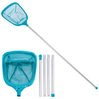 Swimming Pool 5 Foot Leaf Skimmer Net with 4 Aluminum Pole Sections - 6" Deep Ultra Fine Mesh Netting Bag Basket for Fast Cleaning of Debris, 60" Long